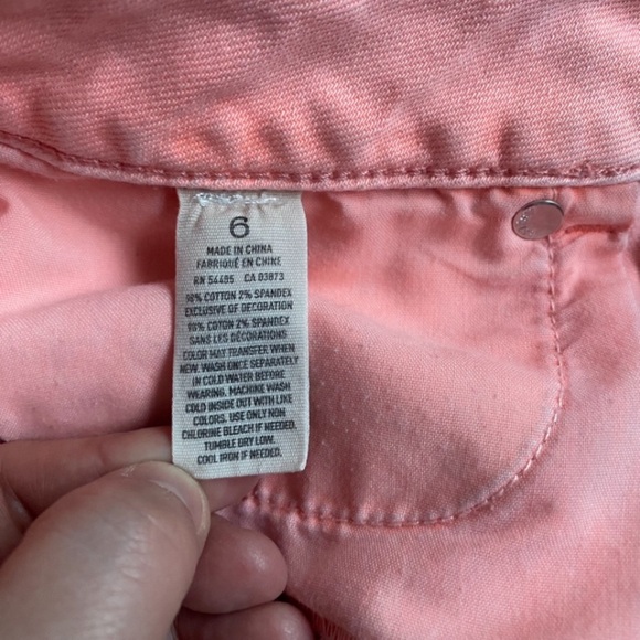 American Eagle jean shorts size 6 peachy pink stretch - Picture 4 of 4